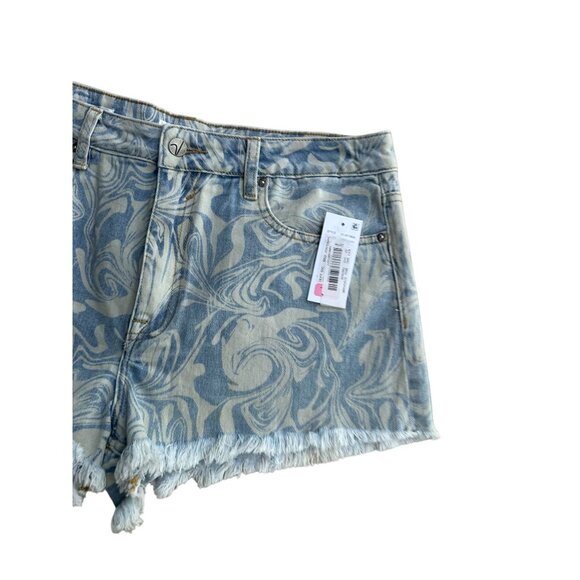 VIGOSS Women's Denim High Rise Swirl Jean Shorts Size 32 NEW - Picture 3 of 9